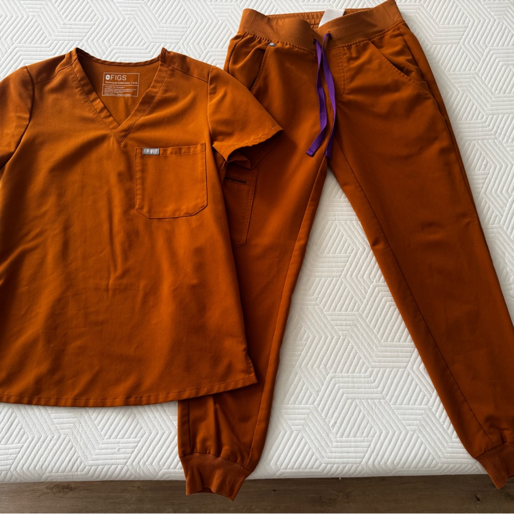 Women's Orange Scrub Set